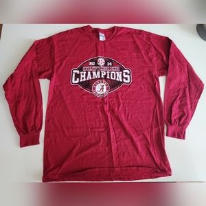 Alabama Crimson Tide 2014 SEC Conference Champions Red Long Sleeve Tee - Size L